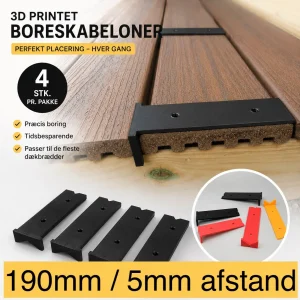 Boreskabelon til terrassebrædder, 5 mm (190 mm), 4 pak.